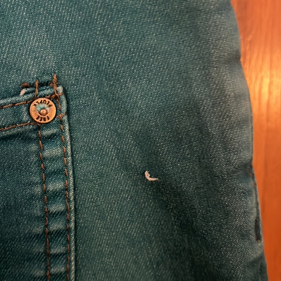 Free People Blue Green Skinny Jeans - Picture 5 of 7